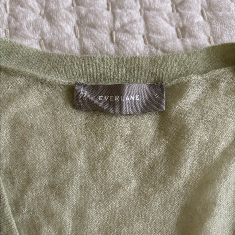 Everlane The Featherweight Alpaca Cardigan Small Green - Picture 7 of 12